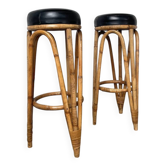 Pair of high rattan stools