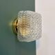 Vintage square globe wall or ceiling light in moulded glass