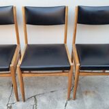 Series of 4 vintage Scandinavian chairs 1950