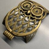 Old brass owl table mat