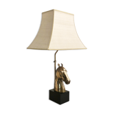 Brass horse chinoiserie table lamp 1970s Hollywood Regency Midcentury Antique