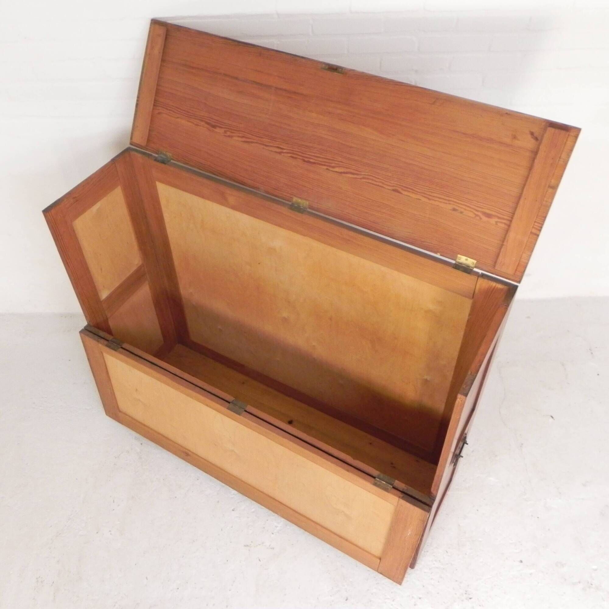 Pine school chart cabinet, architect's cabinet, map cabinet, 1930s