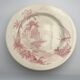 2 dessert dishes on foot Gien vintage 1870 pink Shabby model views from the east