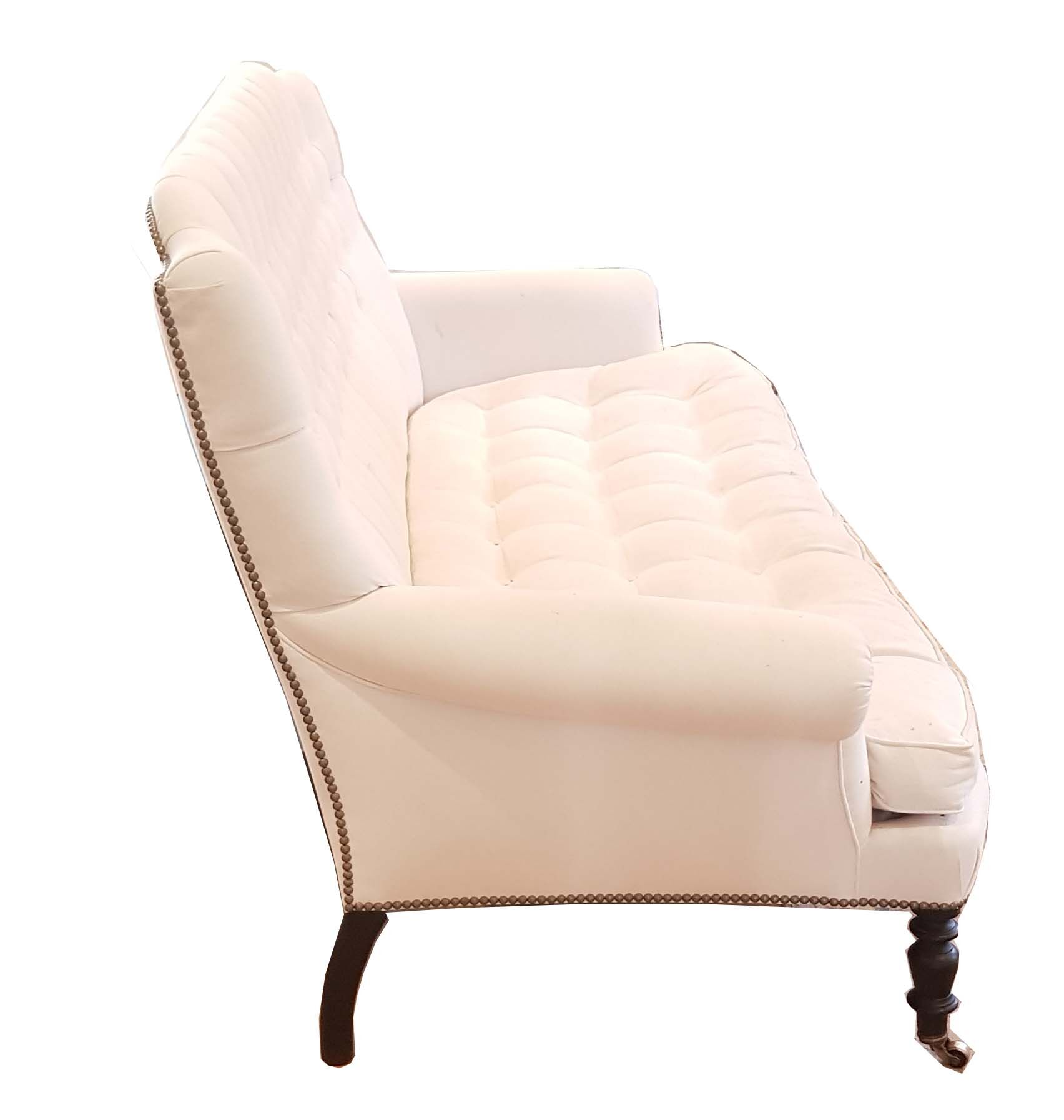 White upholstered sofa Napoleon III style