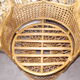 Fauteuil peacock en rotin vintage 1970