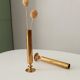 Pair of soliflores in solid brass folk art early twentieth century