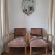Pair of old rose bridge armchairs