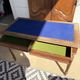 Antique Louis XVI style desk - blue felt top