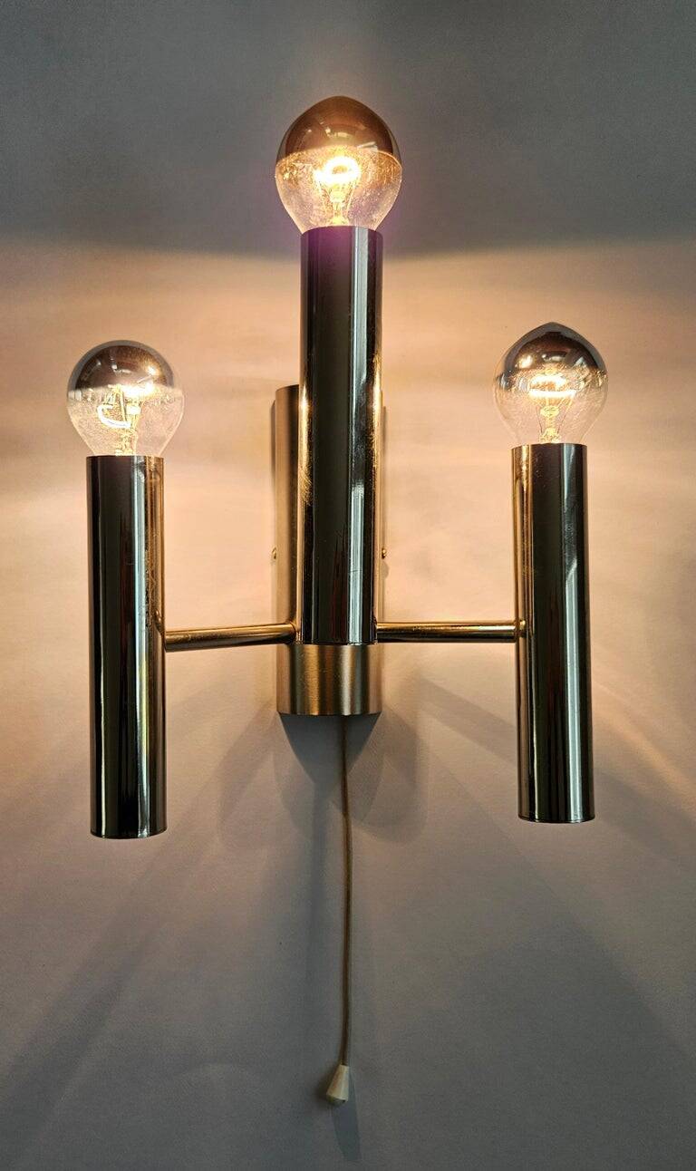 Set of Two Rare Midcentury Wall Lamp, Gaetano Sciolari, Italy, 1970s