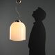 Vintage aluminium and white glass chandelier, design, Italy, 1970s.