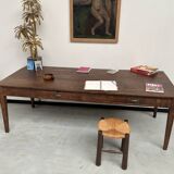 Large writing table from the 1940s in solid oak
