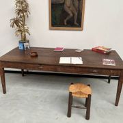 Grande table écritoire des années 40 en chêne massif