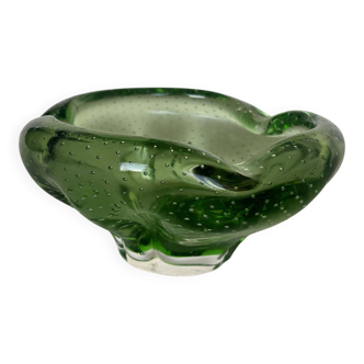 Green glass catchall tray