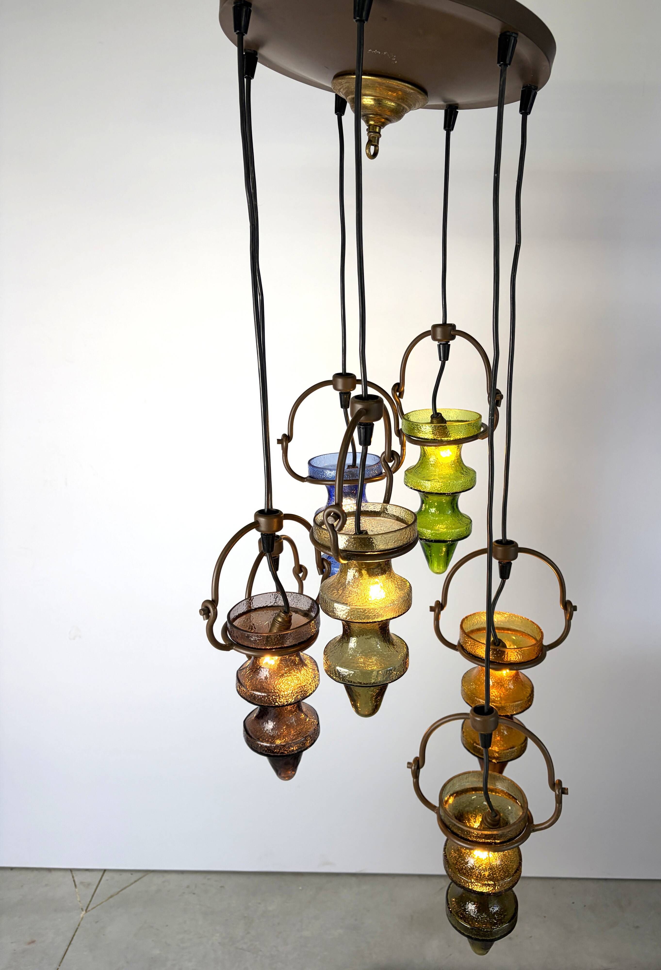 Brutalist stalactite chandelier by Nanny Still for Massive Belgium, 1960s