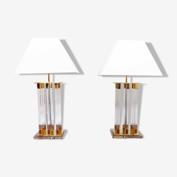 Paire de lampes de style regence par faschian design 1970