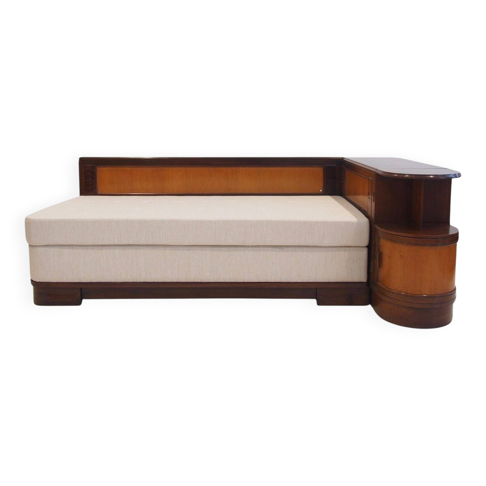 Mid-century meridian by Giuseppe Gibelli with bedside table.
