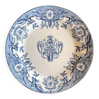 Round ironstone dish "Louis XVI" Clairefontaine earthenware