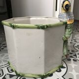 Vintage slip planter with Toucan decoration