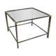 Silver and gilt metal side table with glass top, Italian, 1980s