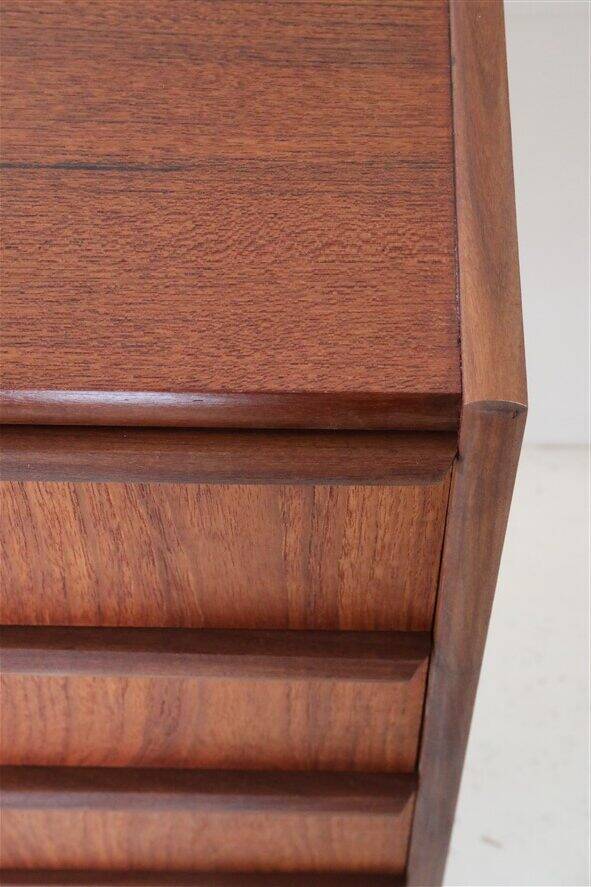 Restored Hanbjerg Møbelfabrik 'Tallboy' teak chest of drawers / Mid-century Danish modern design / 1960s