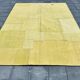 Mustard Yellow Decorative Turkish Kilim Carpet Rug, 212x305 Cm