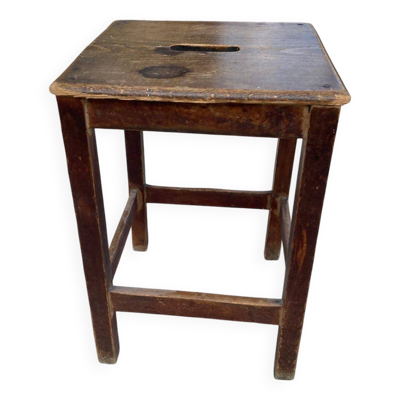 Tabouret d'atelier à poignée en bois massif 46cm