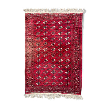 Nice big vintage carpet Bokhara handmade 200x282 cm