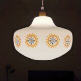 Vintage glass pendant lamp from the 70s