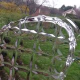 Compartmentalized dish in chiseled glass