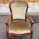 Imperial armchair in oak and beige velvet from the 19th century