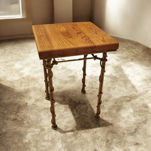 Table d'appoint en fer forgé imitation lierre