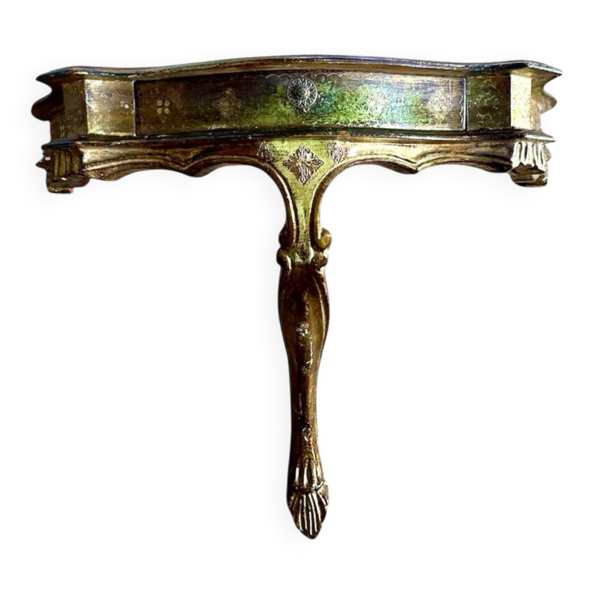 Console florentine vintage en bois doré