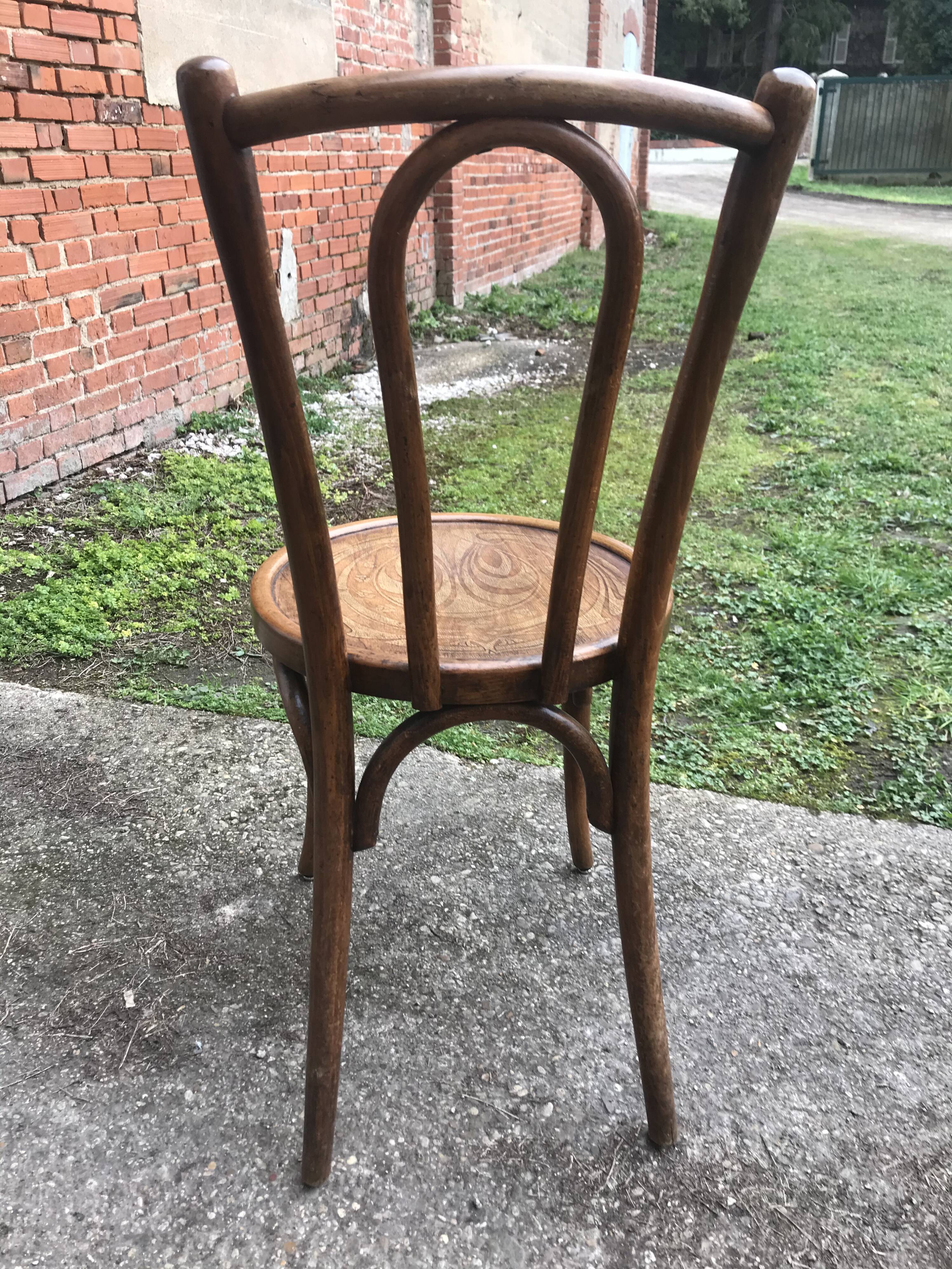 Suite of 8 Viennese bistro chairs "W.Baumann"