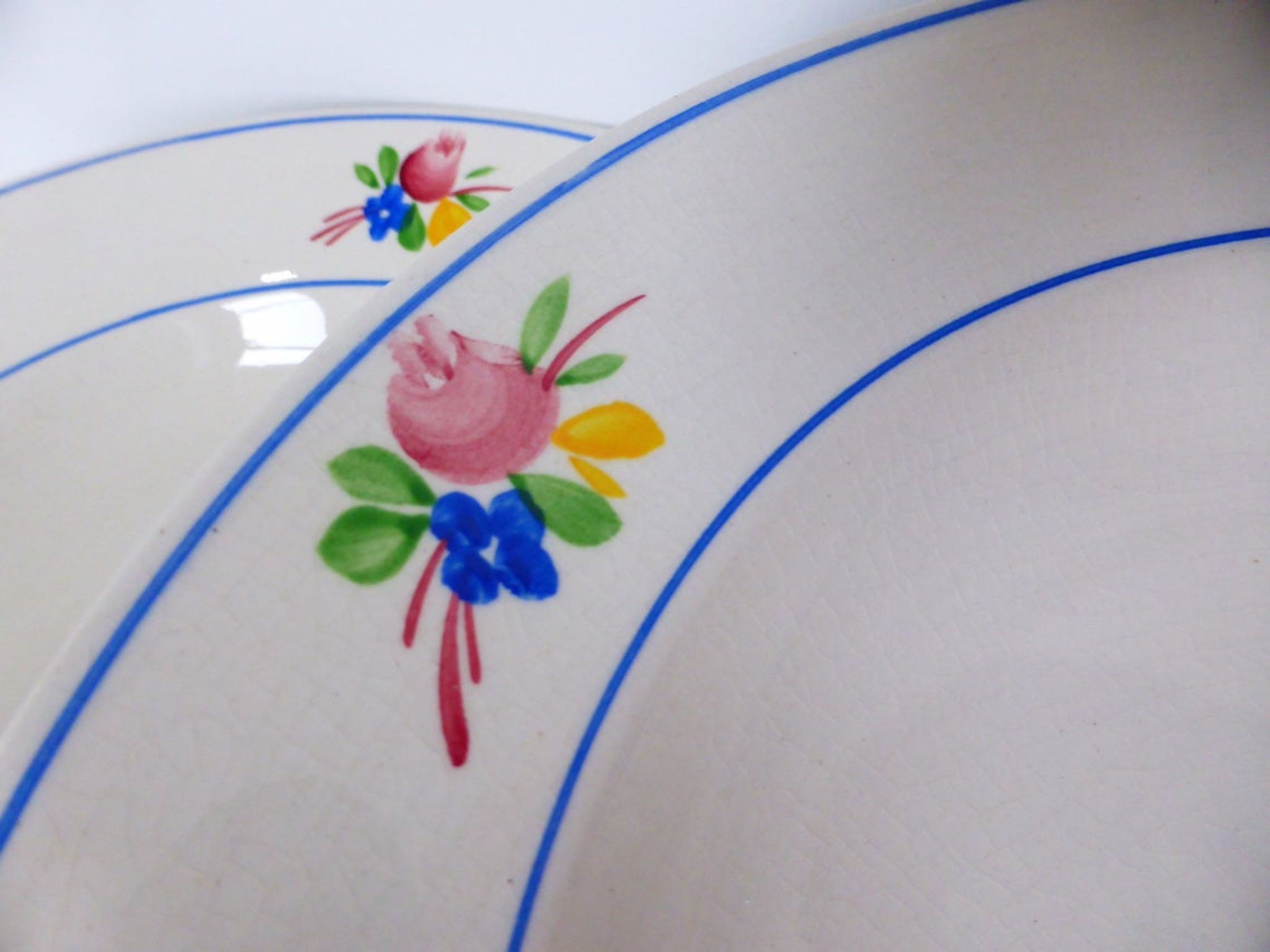Set of 6 vintage soup plates from the Gien factory, Nice model