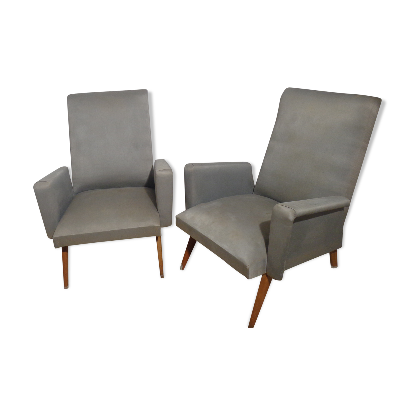 Pair of vintage chairs from the 50s compass feet