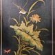 Vintage Chinese cabinet with gold leaf, flowers and peacock/ bohemian