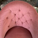 Pink velvet padded toad chair