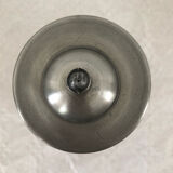 Ceramic salt jar pewter lid stamped J G