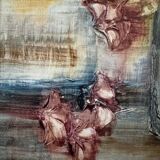 Oil on panel 20th century still life bouquet of flowers by Mazen