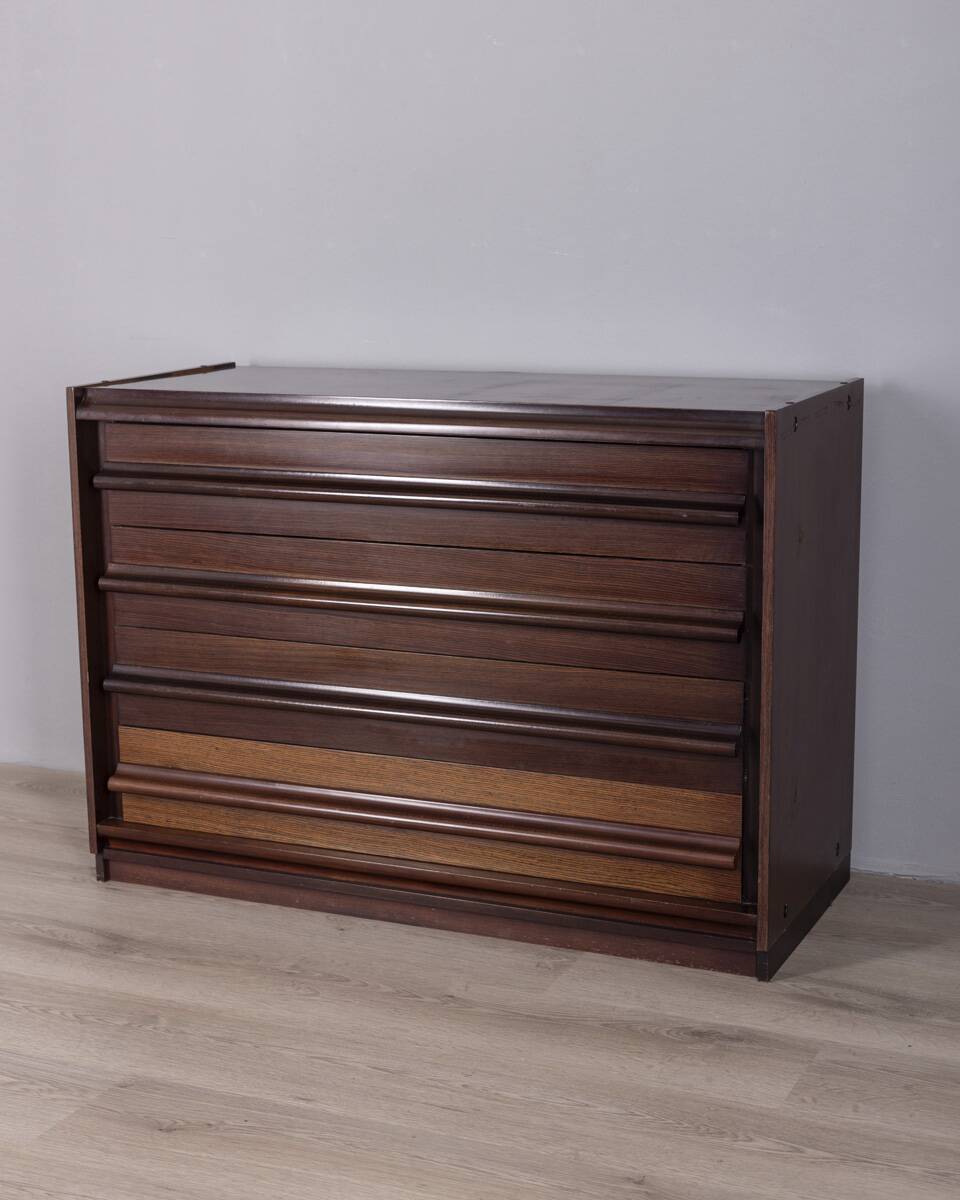 Vintage 1960s wooden chest of drawers with italian design