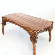 Handcarved sculptural suar wood coffee table 1960s