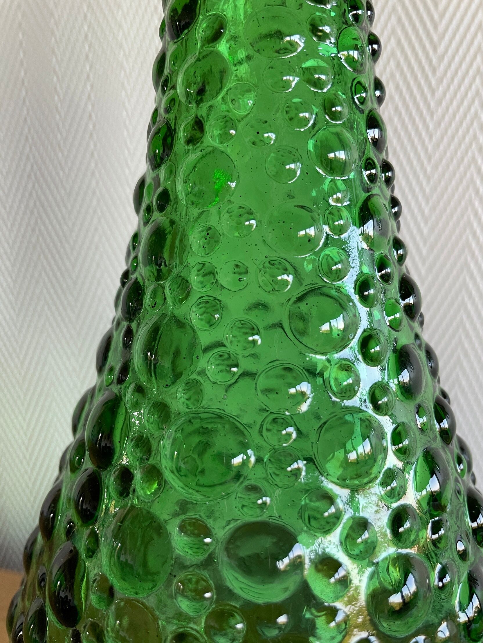 Empoli green glass bottle