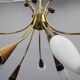 Lustre Rupert Nikoll en laiton et verre opalin teck des années 1960, Autriche