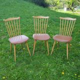 Trio of bistro chairs Baumann vintage 60s