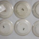 6 flat plates in Gien earthenware, Béatrice model