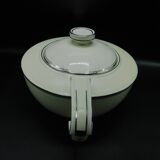 Art deco teapot by Pirkenhammer,  white and silver