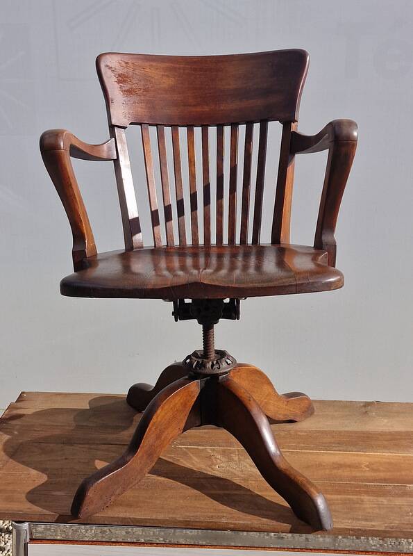 American oak office armchair