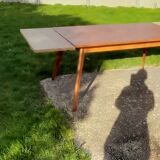 Dining table furniture sam half century with 2 extensions foot compass with 2 extensions