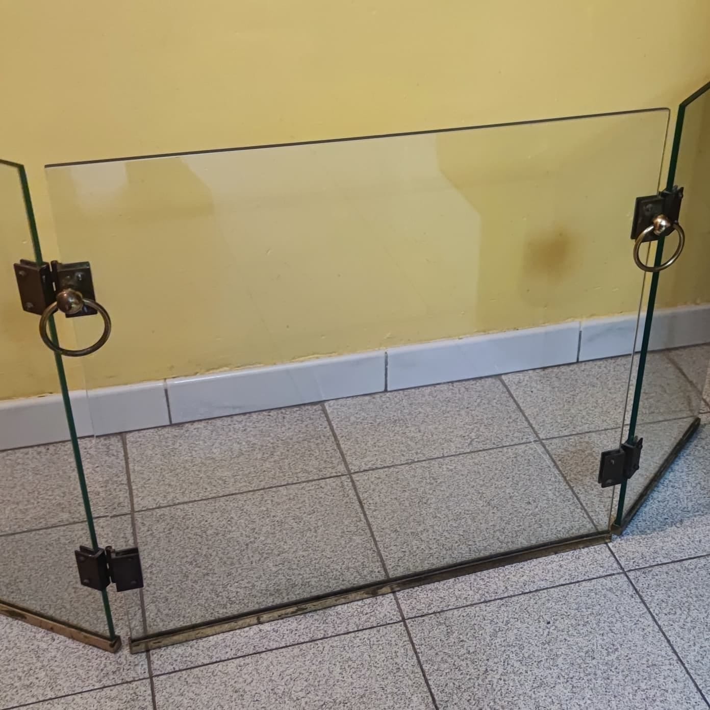 Fire or sparks glass and golden brass