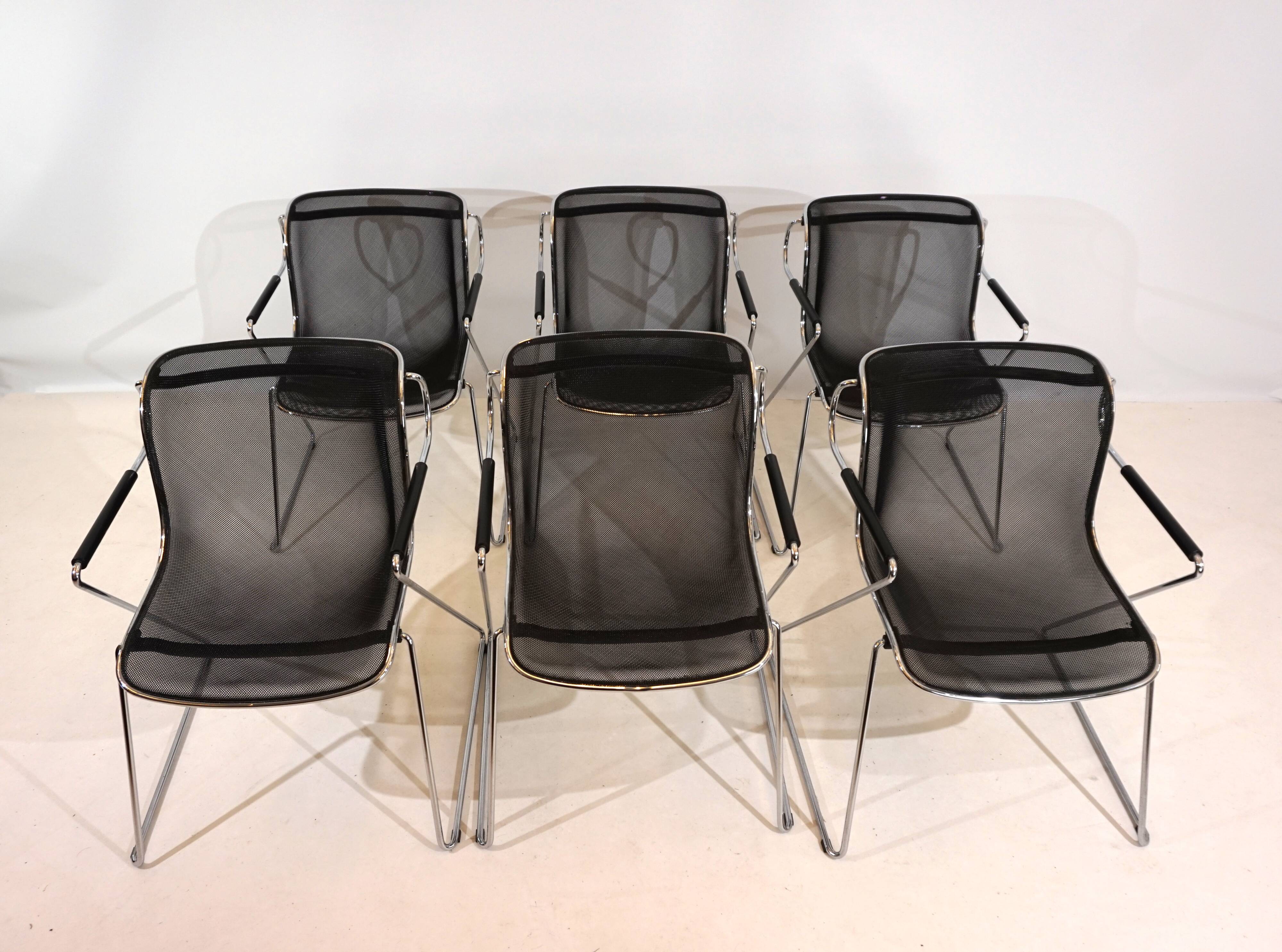 Set of 6 Castelli Penelope dining/conference chairs by Charles Pollock